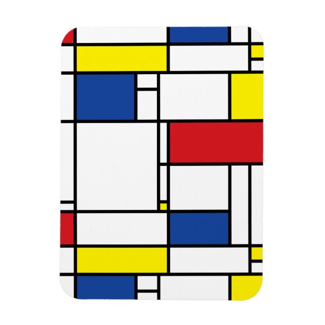 Imán Geometría Minimalista mondrina De Stijl Arte Moder (Vertical)