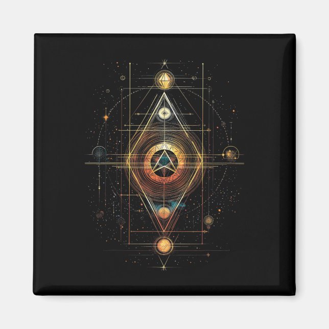 Imán Geometría Sagrada Cubo de Metatron Yoga Espiritual (Frente)
