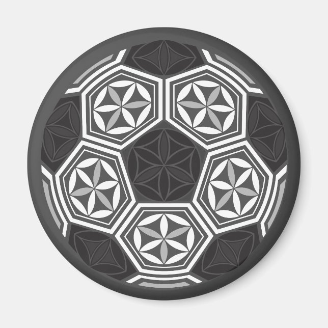 Imán geometría sagrada de fútbol (Frente)