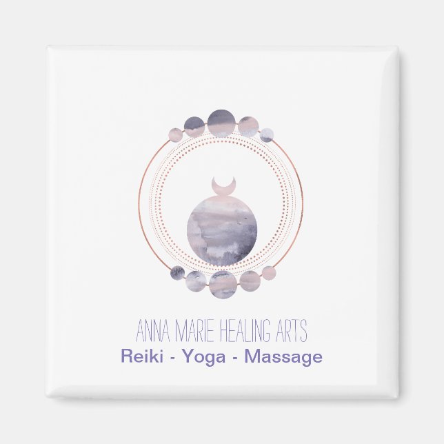 Imán Geometría sagrada de oro de la nueva edad Rosa (Frente)