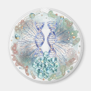 Imán Geometría Sagrada Hélice de ADN Cristal Arte de la