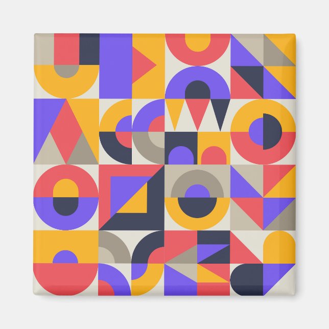 Imán Geometric Colored shapes (Frente)
