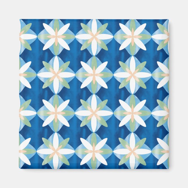 Imán Geometric diamond flowers (Frente)