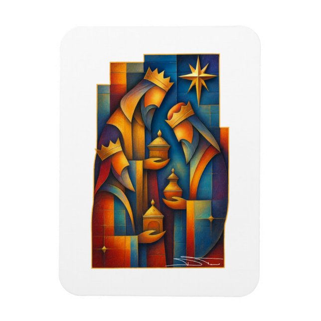 Imán Geometric Magi - Three Wise Men Christmas Star Art (Vertical)