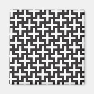 Imán Geométrica en blanco y negro