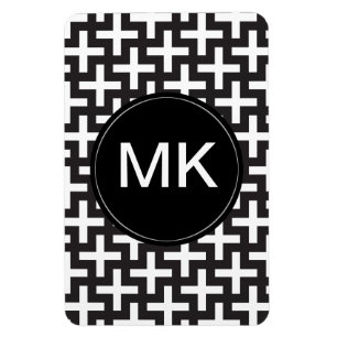 Imán Geométrica en blanco y negro