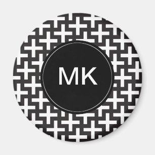 Imán Geométrica en blanco y negro