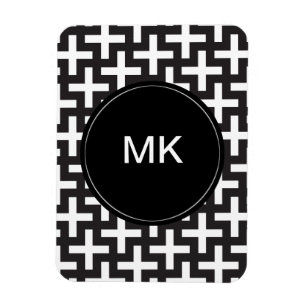 Imán Geométrica en blanco y negro