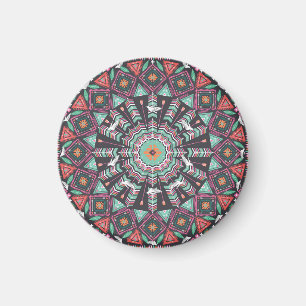 Imán Geométrico azteca: patrón de círculo colorido