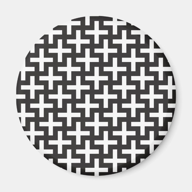 Imán Geométrico Blanco y Negro (Frente)