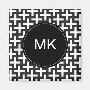 Imán Geométrico blanco y negro