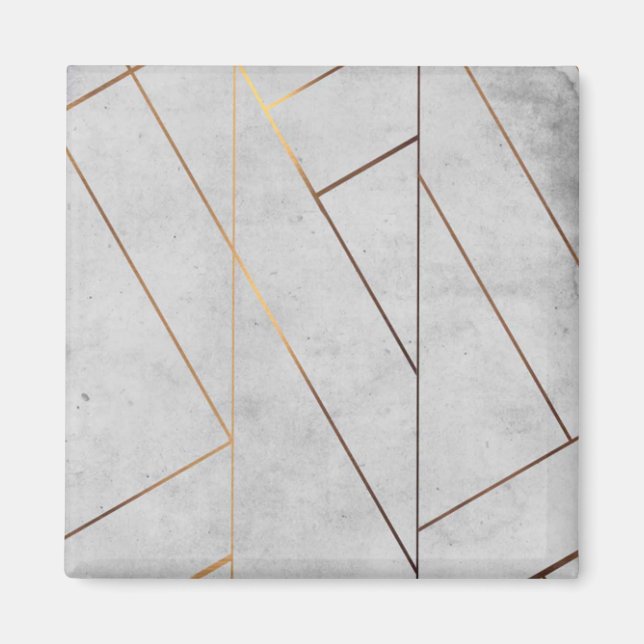 Imán Geométrico de oro de mármol gris peronizado (Frente)