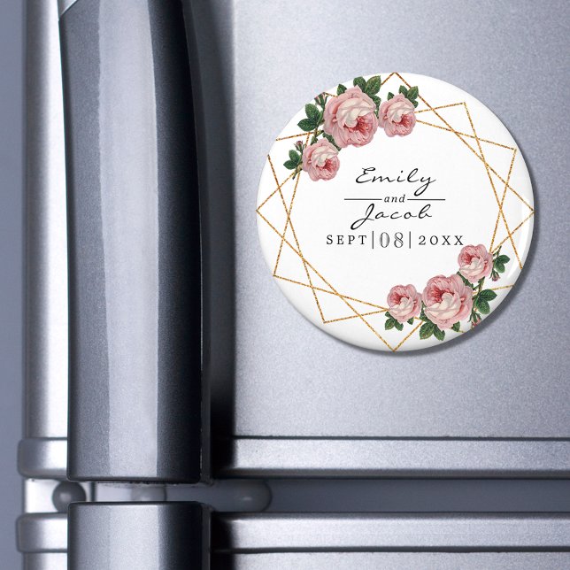 Imán Geométrico Purpurina de Oro Elegante De Moda Flora (Subido por el creador)