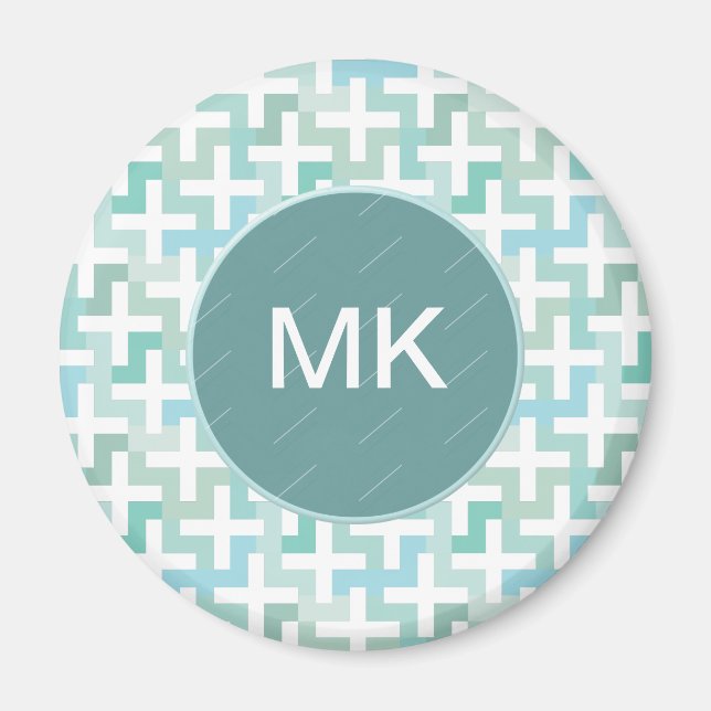 Imán Geométrico verde de la marea (Frente)