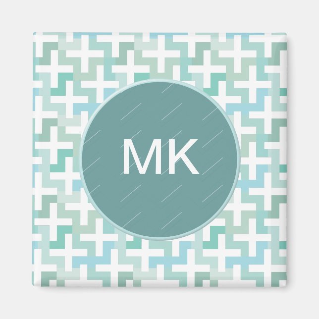 Imán Geométrico verde de la marea (Frente)