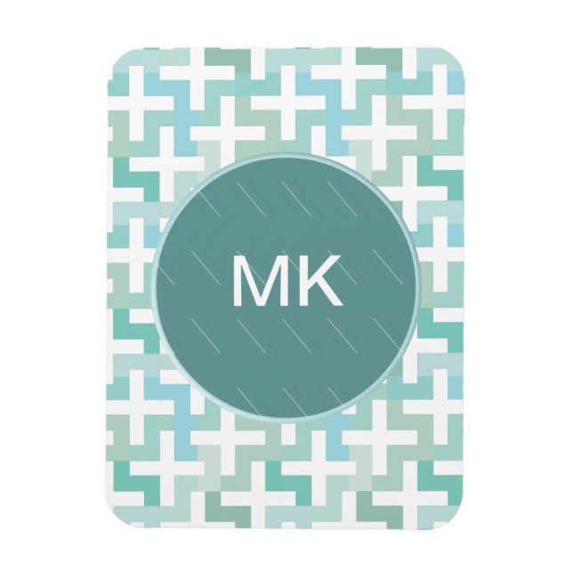 Imán Geométrico verde de la marea (Vertical)