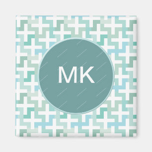 Imán Geométrico verde de Seafoam