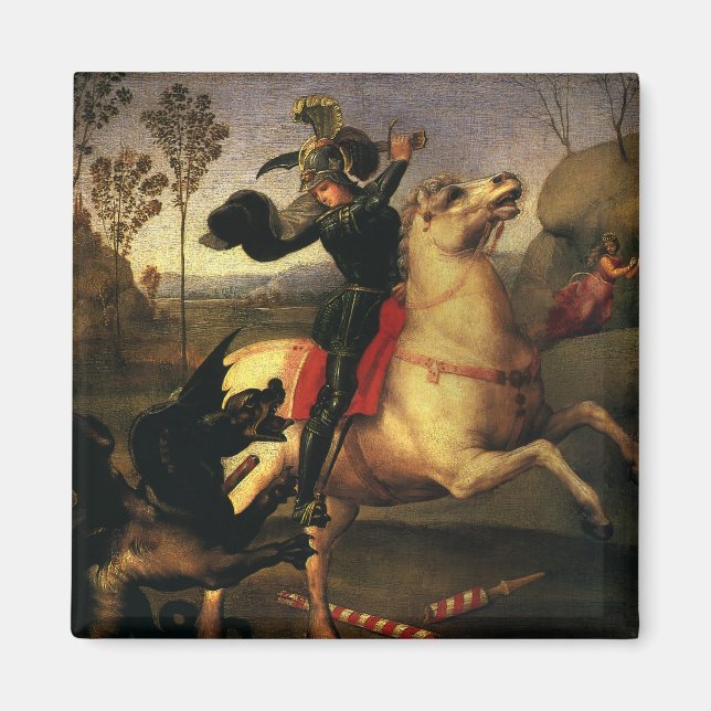 Imán George Fighting the Dragon por Raphael Sanzio (Frente)