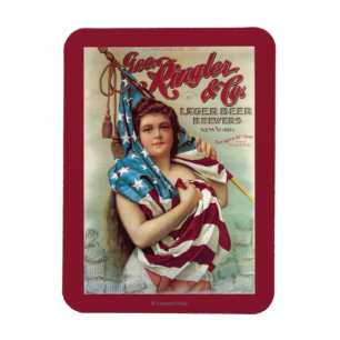 Imán George Ringler y poster de la cerveza del CO.