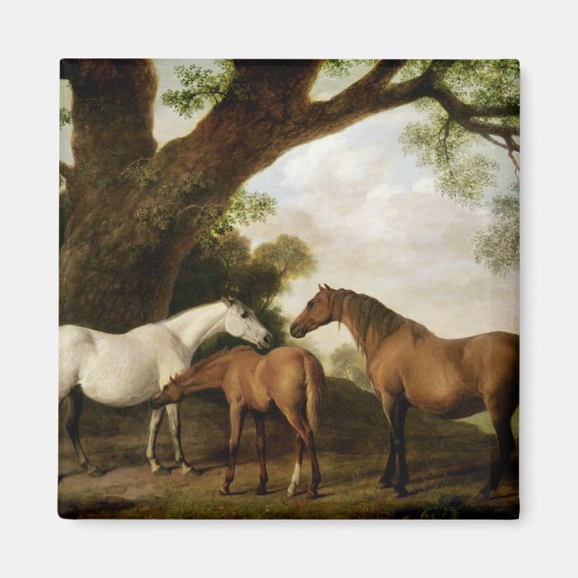 Imán George Stubbs | Dos Shafto Mares y un Foal, 1774 (Frente)