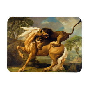 Imán George Stubbs el un león que ataca un caballo,