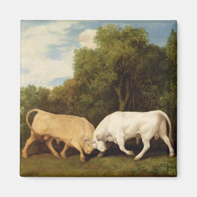 Imán George Stubbs | Peleas con toros, 1786 (petróleo e (Frente)