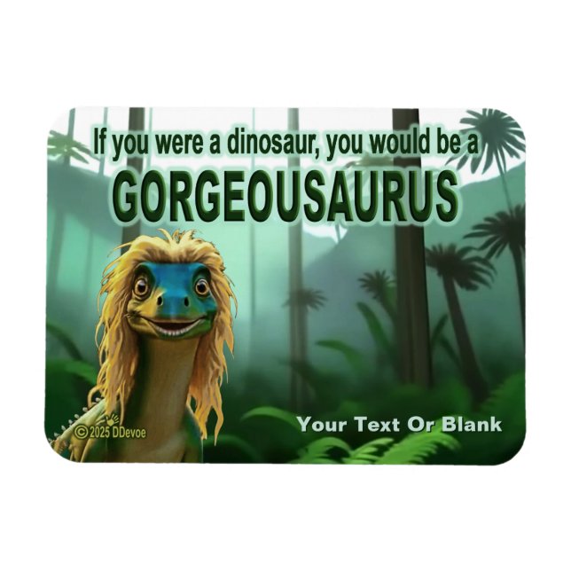 Imán Georgeousaurus Blond Dinosaur (Horizontal)
