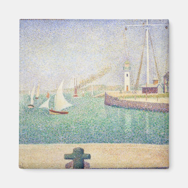 Imán Georges Seurat - Entrada del puerto de Honfleur (Frente)