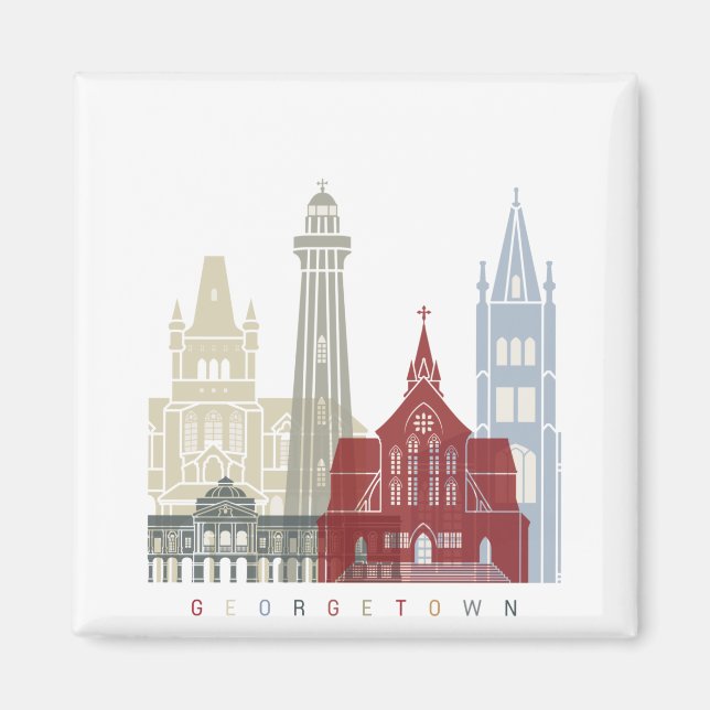 Imán Georgetown skyline poster (Frente)