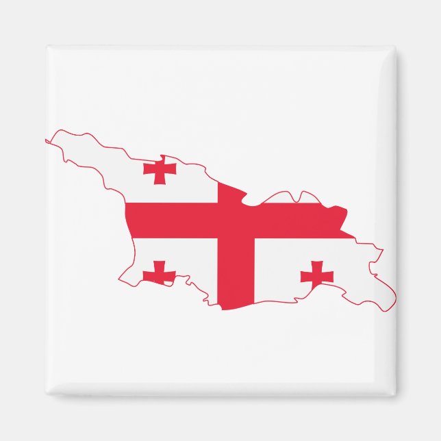 Imán Georgia Flag Map GE (Frente)