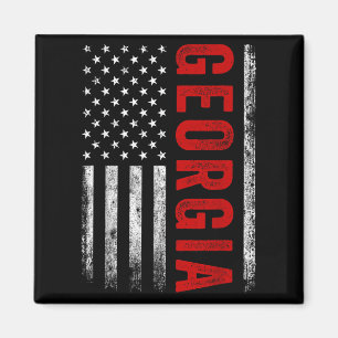 Imán Georgia Ga Vintage Deporte Atlético Diseño Rojo Te