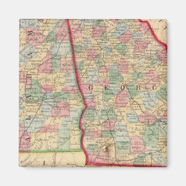 Imán Georgia, Mapa de Alabama por Mitchell (Frente)