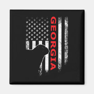 Imán Georgia Usa Bandera Patriótica. Ga Estilo Vintage 