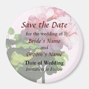Imán Geranio Rosa Pálido Save the Date