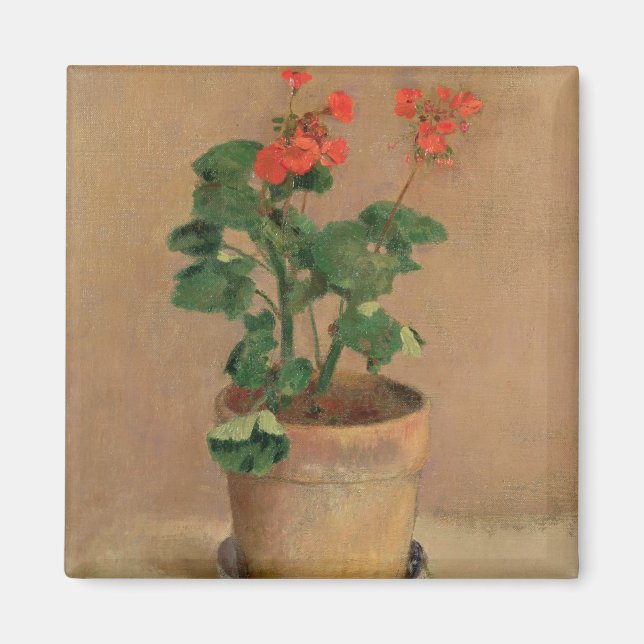 Imán Geraniums in a Pot, c.1905 (aceite sobre lienzo) (Frente)
