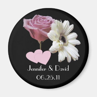 Imán Gerbera Daisy y Rosa Boda Magnet