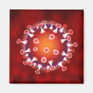 Imán Germ Science Biology Personalizado Red