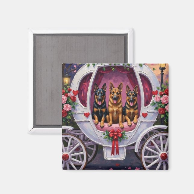 Imán German Shepherd Dog Valentine's Day  (Anverso/Reverso)