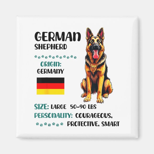 Imán German Shepherd Origin Funny German Shepherd Lover (Frente)