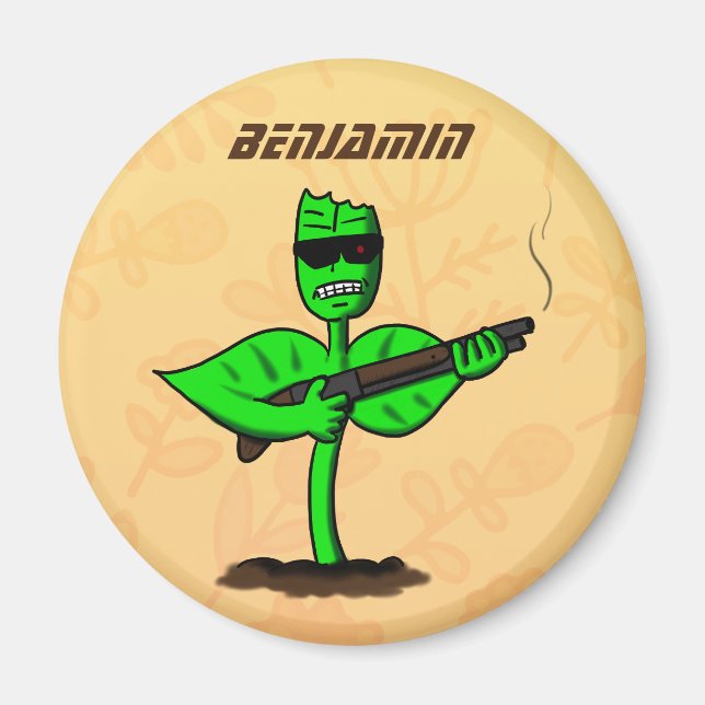 Imán Germinator cyborg personalizado divertido (Frente)