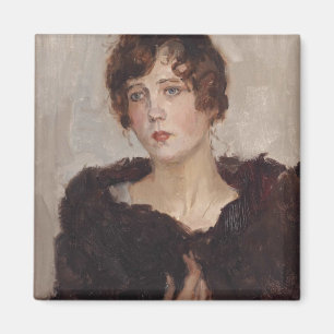 Imán Gertie en un catre de pieles (por Isaac Israels)