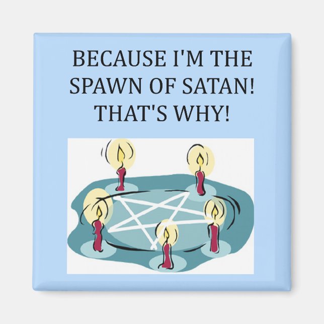 Imán gesto divertido de satán (Frente)