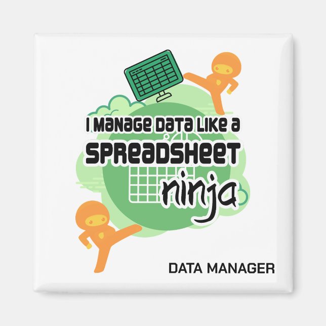 Imán Gestor de datos divertidos SPREADSHEET NINJA (Frente)