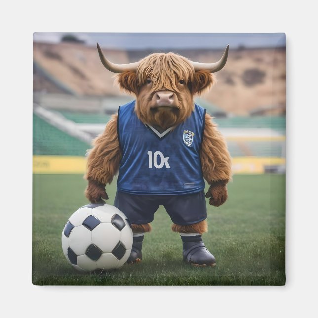 Imán "Getter de gol: Vaca de Highland vestida para el f (Frente)