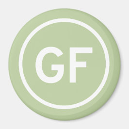 Imán GF para el logotipo de comida libre Gluten marca n