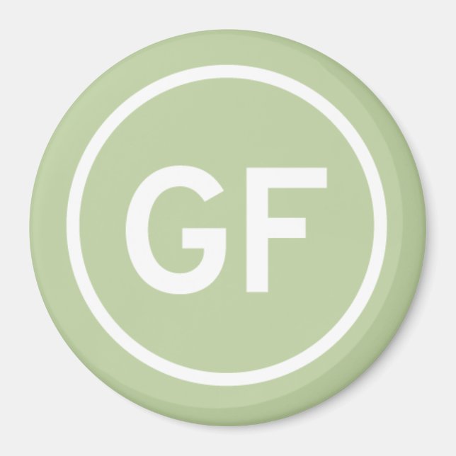 Imán GF para el logotipo de comida libre Gluten marca n (Frente)