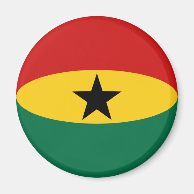 Imán Ghana Fisheye Flag Magnet (Frente)