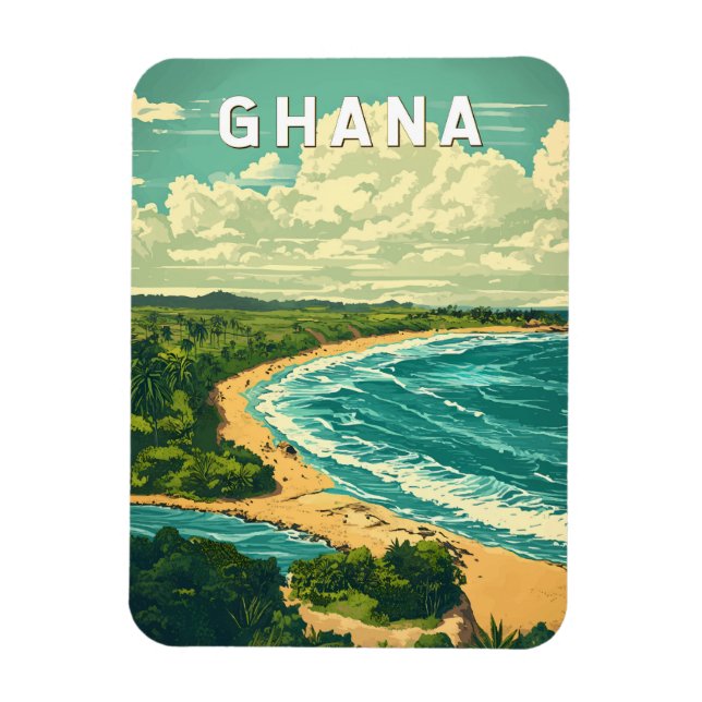 Imán Ghana Ilustracion Viaje de arte (Vertical)