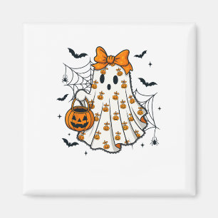 Imán Ghost Coquette Spooky Halloween Pumpkin Tret