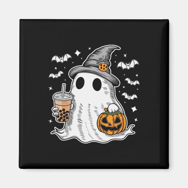 Imán Ghost Milktea Fantasma Beber té de burbuja (Frente)